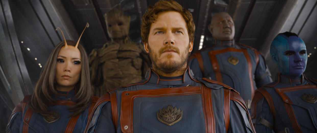 Chris Pratt and the cast of Guardians of the Galaxy: Vol. 3