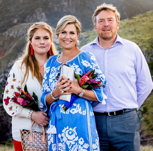 <p>Patrick van Katwijk/WireImage</p> Catharina-Amalia, Princess of Orange, Queen Maxima of The Netherlands and King Willem-Alexander of The Netherlands