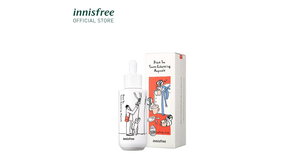 Innisfree Black Tea Youth Enhancing Ampoule 50ml: Anti-aging Ampoule (Green Holidays Edition). (Photo: Shopee SG)