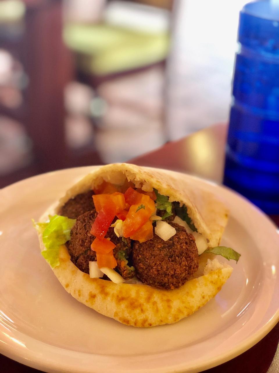 Falafel pita sandwich at Casablanca.