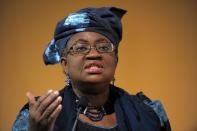 Nigeria's Finance Minister Ngozi Okonjo-Iweala (pictured) said the situation had been manufactured to hold the country to ransom by demanding compensation for the fall in value of the naira currency caused by the global drop in oil prices