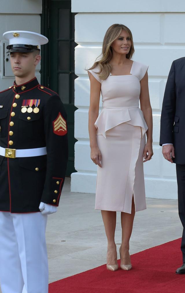 Melania Trump Wears Chanel, Brigitte Macron Dons Louis Vuitton – WWD