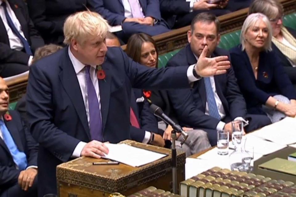 Boris Johnson in the Commons (PRU/AFP via Getty Images)