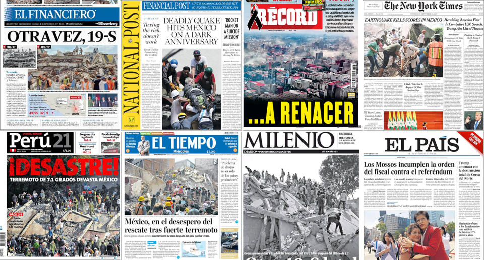 <p>Portadas de la prensa en el mundo </p>