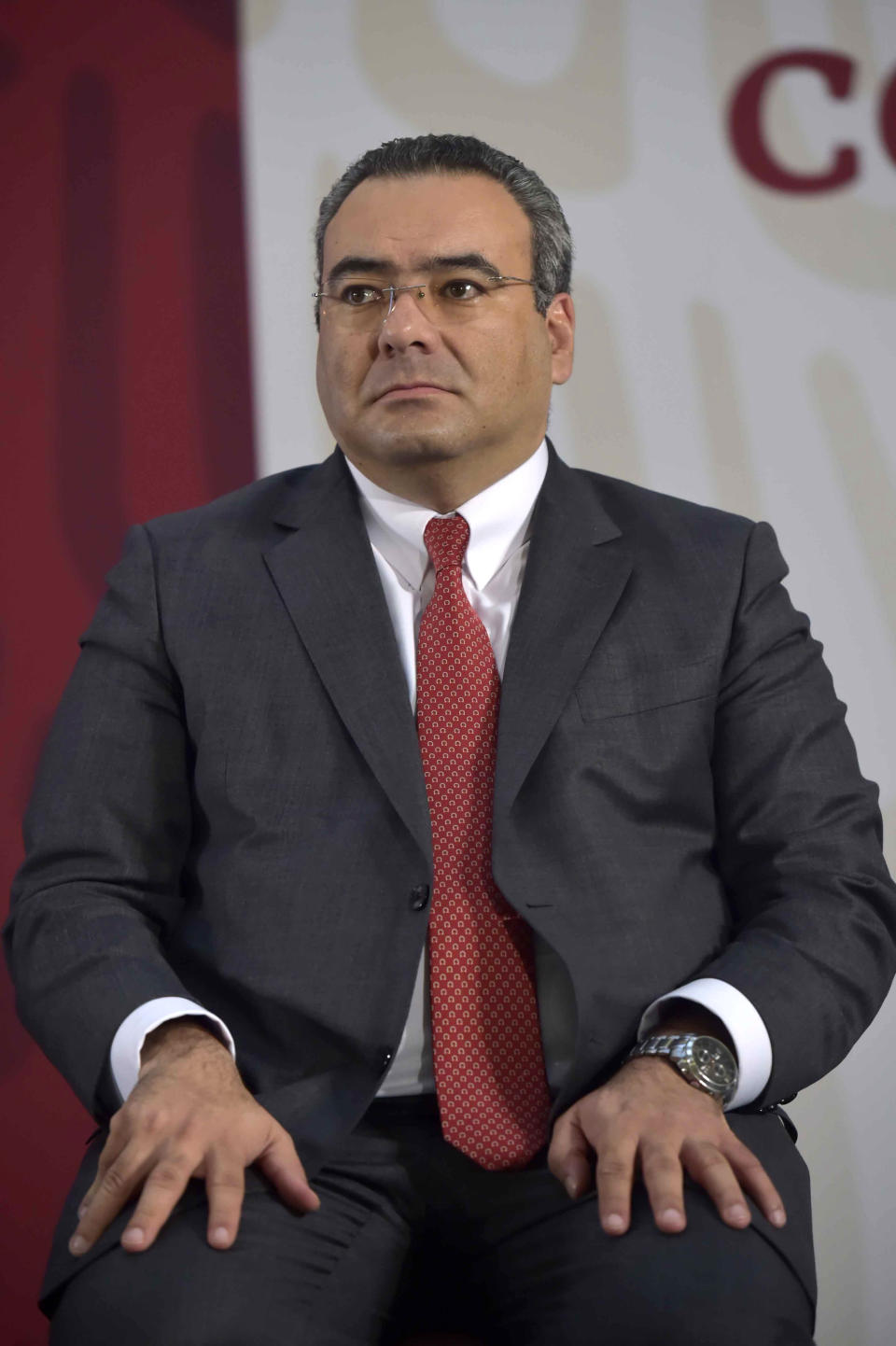 El fiscal tributario del Gobierno mexicano, Carlos Romero Aranda (Mexico's Presidential Press Office via AP). 