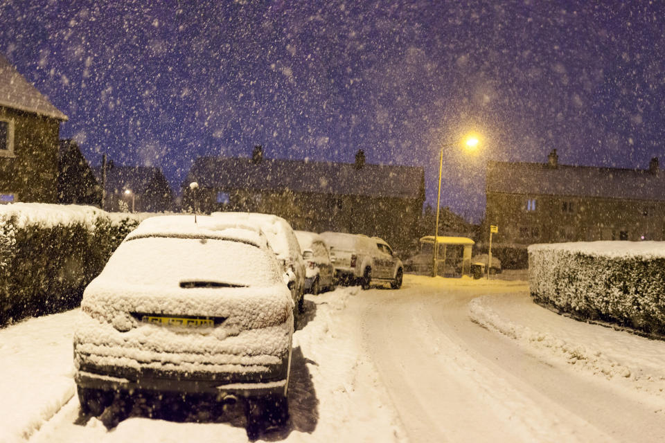 There was heavy snow in Kilsyth, North Lanarkshire (Picture: SWNS)