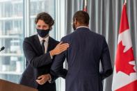 FILE PHOTO: Canada's Prime Minister Justin Trudeau unveils plans for post-coronavirus recovery in Toronto
