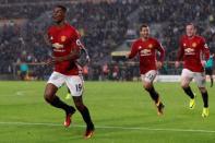 Football Soccer Britain- Hull City v Manchester United - Premier League - The Kingston Communications Stadium - 27/8/16 Manchester United's Marcus Rashford celebrates scoring their first goal Action Images via Reuters / Lee Smith