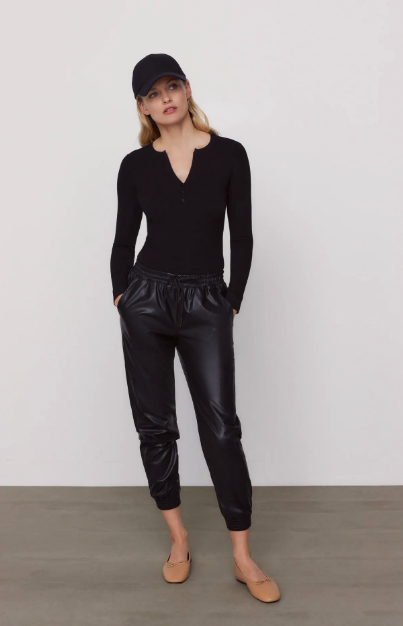 Black leather jogging pants – The Gallery