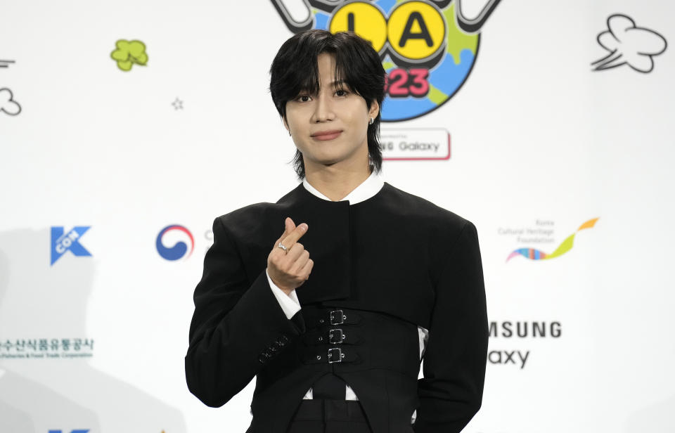 South Korean singer Taemin attends KCON at the Los Angeles Convention Center on Friday, Aug. 18, 2023. (AP Photo/Chris Pizzello)