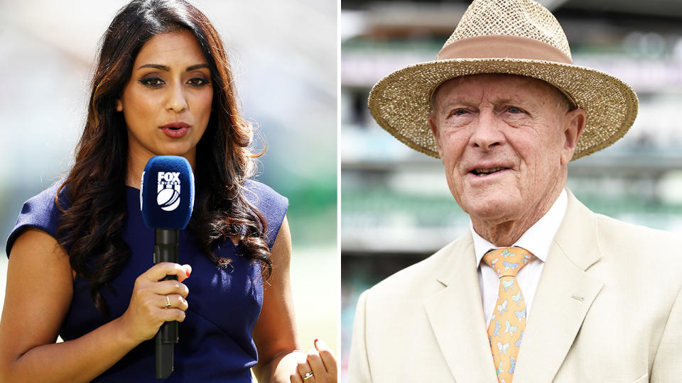 Isa Guha and Geoffrey Bocyott, pictured here commentating on the cricket.