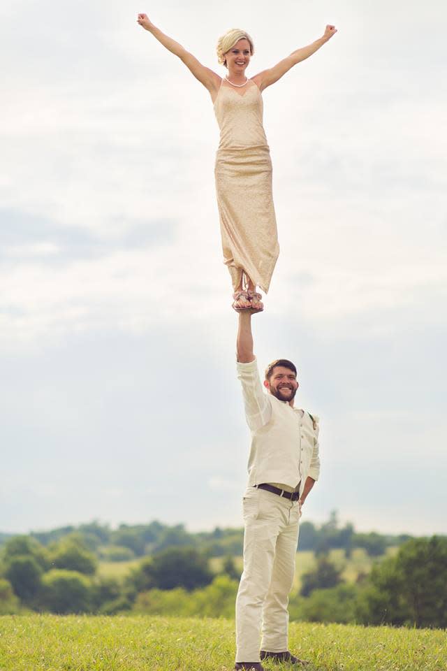 The bride and the best man, who brought her to her groom. 