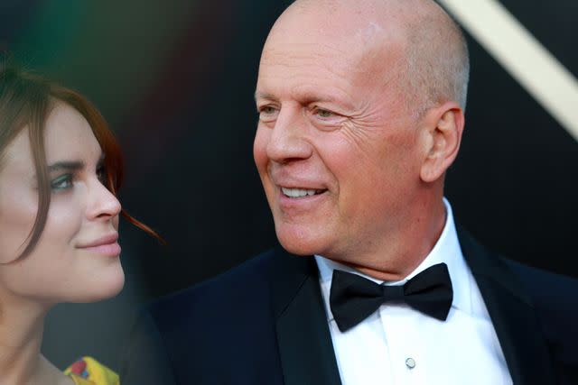 <p>Rich Fury/Getty </p> Tallulah Willis and Bruce Willis