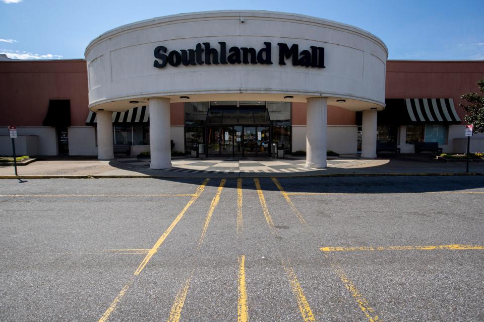 Southland Mall sits empty Thursday, April 2, 2020, in Memphis.