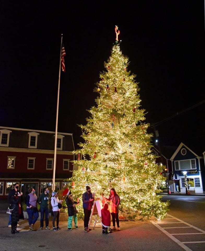 A Christmas Tree shines in Dock Square in Kennebunk, Maine, during last year's holiday season - and will be brightly lit soon for these coming holidays, as well.