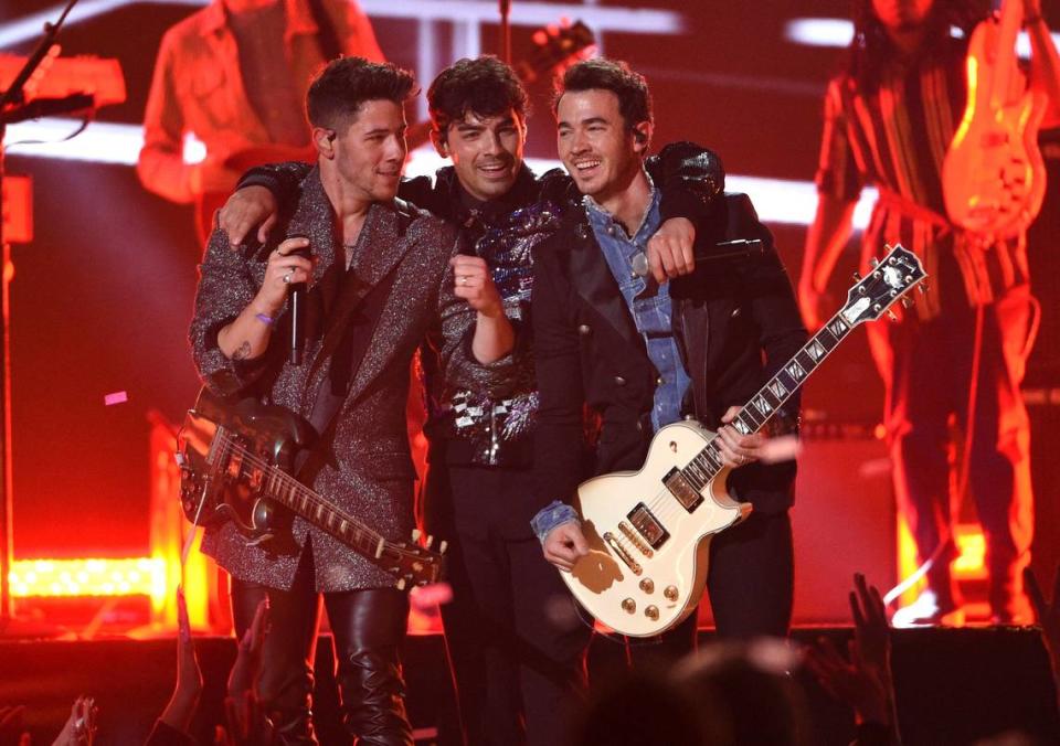 Jonas Brothers, from left, Nick Jonas, Joe Jonas and Kevin Jonas. The group has three Florida concerts in October 2021 in Jacksonville, Tampa and West Palm Beach for which “Freedom Week” tax holiday would apply if tickets purchased July 1-7, 2021.
