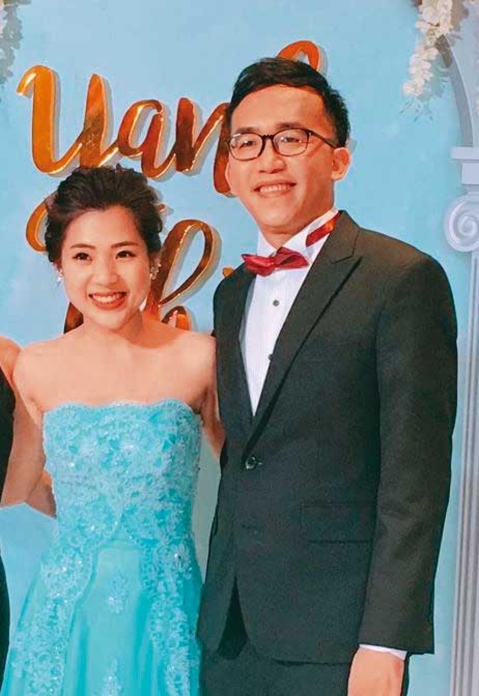 徐巧芯（左）2018年與劉彥澧（右）結婚，2人政治路攀高峰，她成為藍營戰將當選立委，劉則入台中市府任研考會主委。（翻攝徐巧芯臉書）