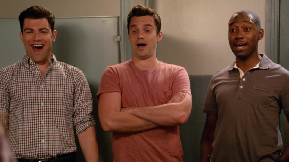 Schmidt, Nick, and Winston on New Girl