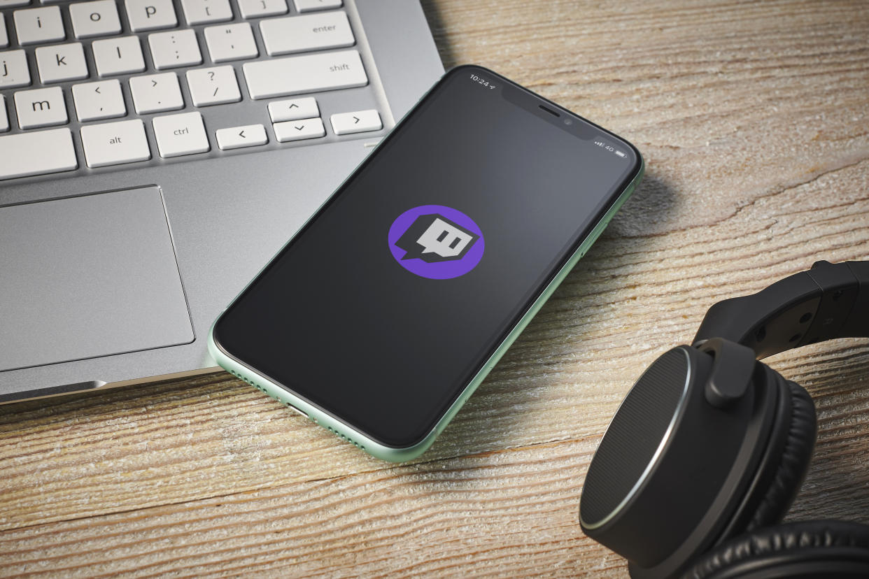 An Apple iPhone 11 smartphone with the Twitch video streaming app logo on screen, taken on January 27, 2020. (Photo by Phil Barker/Future Publishing via Getty Images)