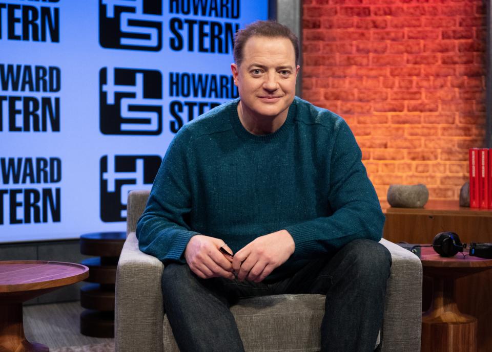 Brendan Fraser visits SiriusXM's 'The Howard Stern Show' at SiriusXM Studios for an interview airing on Feb. 8.