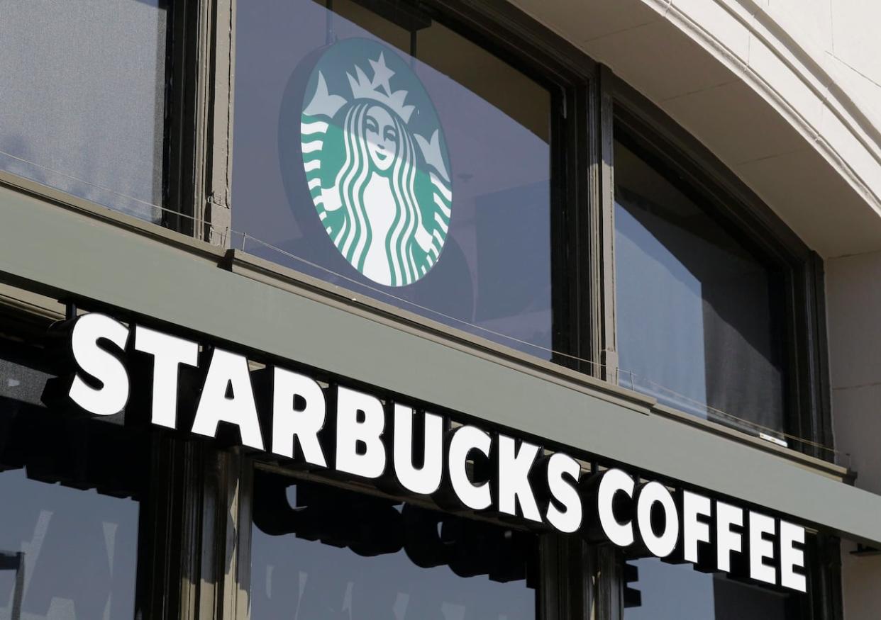 A Starbucks store on the Embarcadero in San Francisco, Calif. on April 6, 2012. In Calgary, a southwest store has reached a collective bargaining agreement.  (Eric Risberg/The Associated Press - image credit)