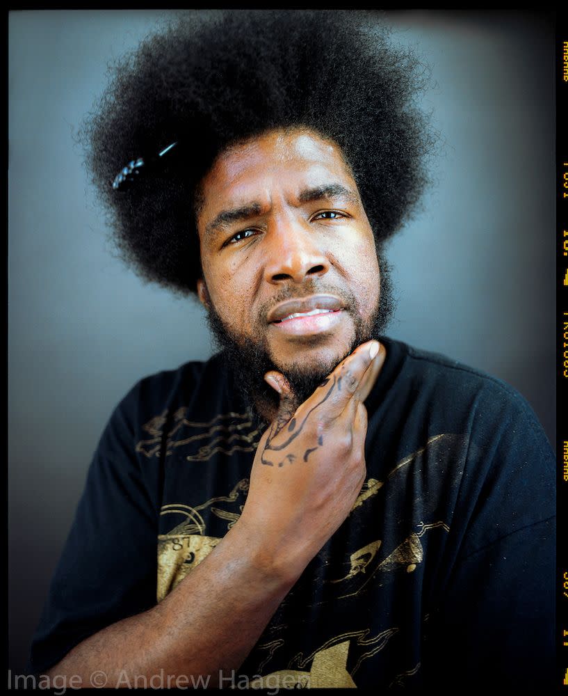 Questlove as photographed by Andrew Haagen in his portrait studio at the Coachella Valley Music and Arts Festival.