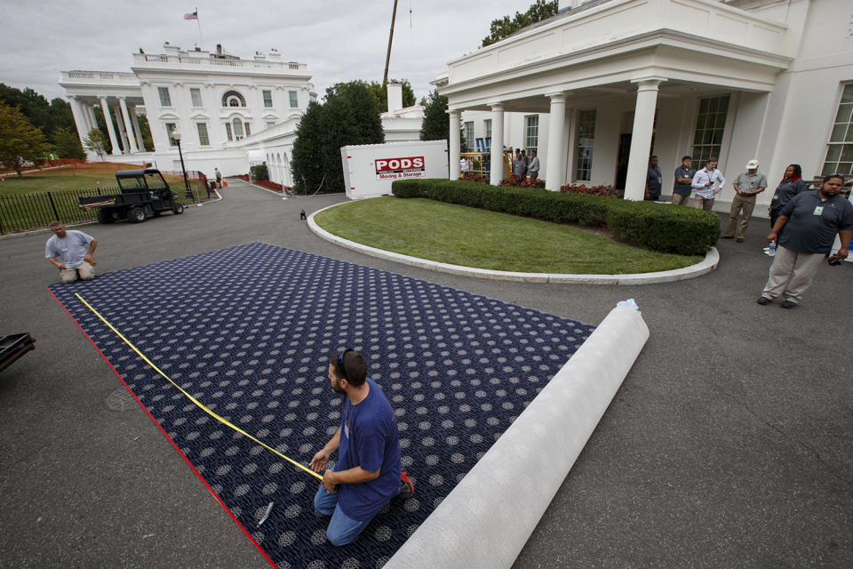 White House renovations unfold while Trump stays at golf resort