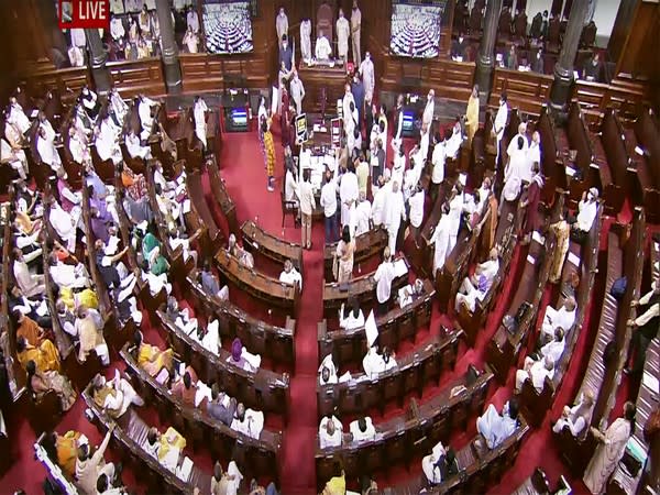 Visuals from Rajya Sabha today.