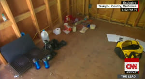 The California cabin where authorities say Tad Cummins and Elizabeth Thomas were found.