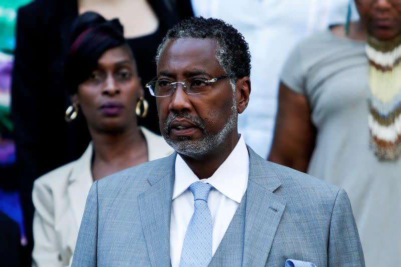 FILE PHOTO: Seabrook, the head of New York City's prison guard union, exits the Manhattan District court house in New York, U.S.