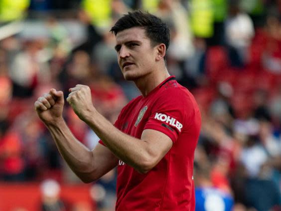 Harry Maguire was excellent against his old side as Manchester United kept Leicester quiet (Manchester United via Getty)