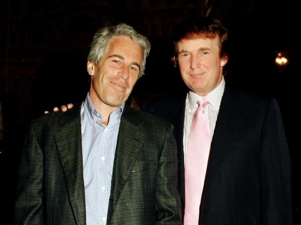 Other mention of Mr Trump in the documents so far has not accused him of any illegality, but claims he and Epstein were on good terms (Getty Images)