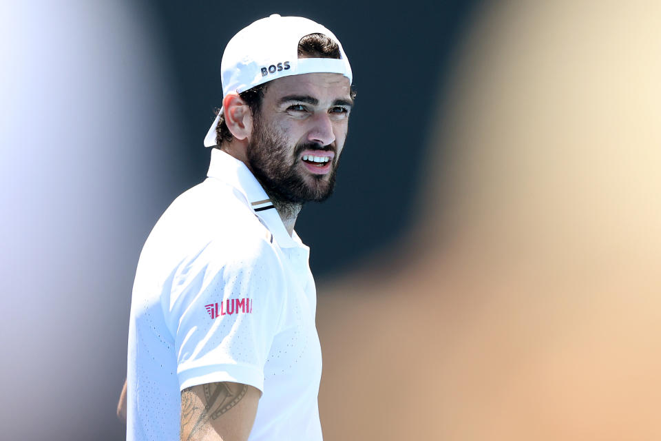 Matteo Berrettini during training.