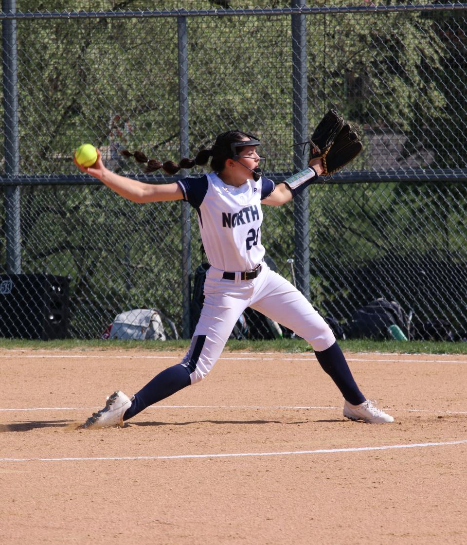 Freshman pitcher Lucy Mills helped CR North clinch a playoff spot with a win over Pennsbury on the final day of the regular season.