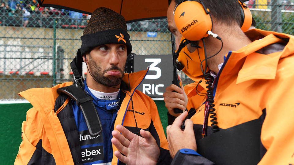 Daniel Ricciardo wasn't overly impressed with a McLaren strategy call during the Dutch GP which ultimately cost him a points finish. (Photo by JOHN THYS/POOL/AFP via Getty Images)