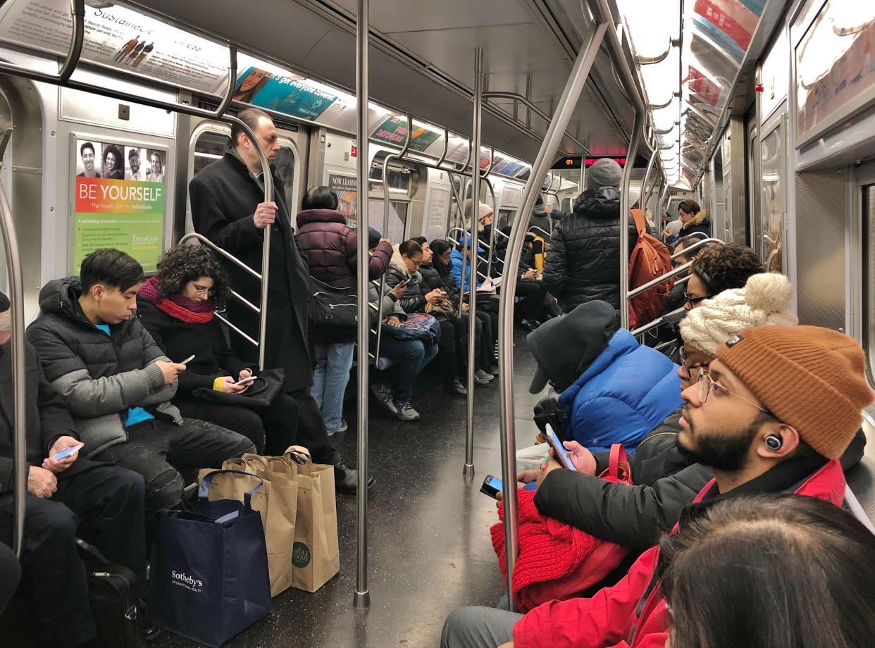 busy NYC subway