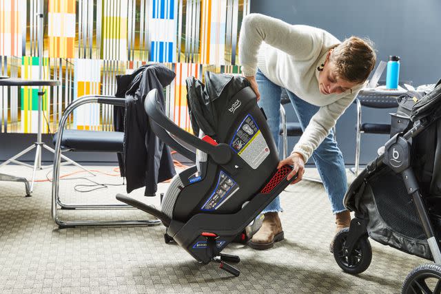 <p>Verywell Family / Dera Burreson</p> We thoroughly evaluate the safety features on all the strollers we test. Here, a parenting editor examines the Britax B-Free Premium & BSafe Gen2 FlexFit Plus Travel System.