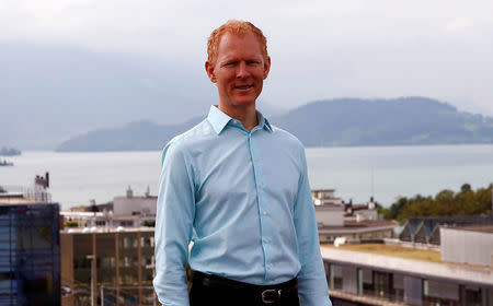 Johann Gevers, founder and CEO of Monetas, poses after an interview with Reuters on the roof of his headquarters in Zug, Switzerland, August 30, 2016. Picture taken August 30, 2016. REUTERS/Arnd Wiegmann