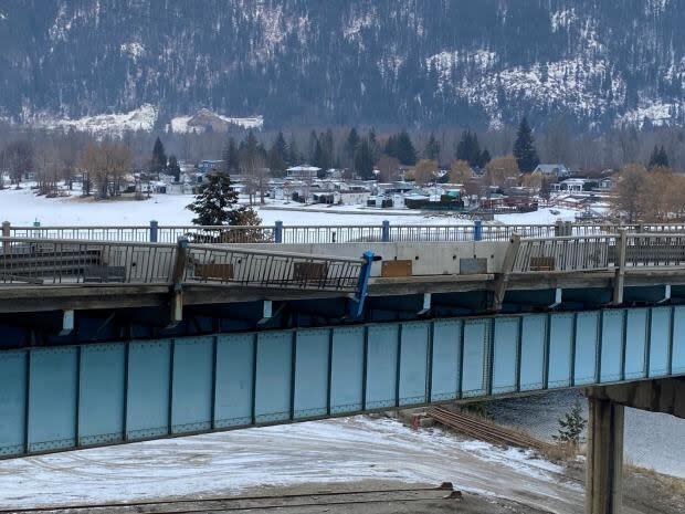 A photo of a damaged Bruhn Bridge that was included in Sicamous Mayor Colleen Anderson's January 2023 letter to Minister Rob Fleming. 