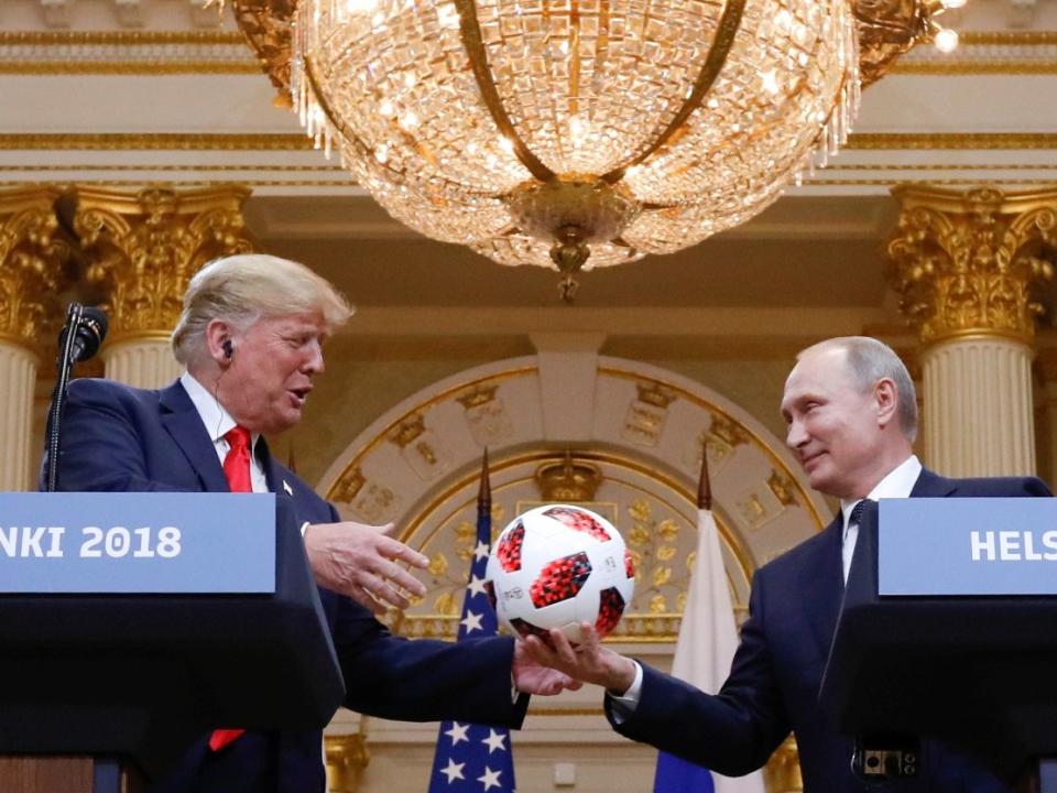 trump putin soccer ball