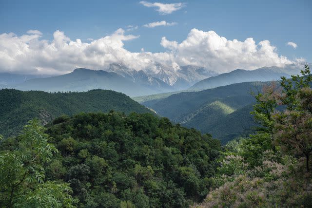 <p>Sivan Askayo</p> Mount Olympus, as seen from the road to the ancient city of Dion.