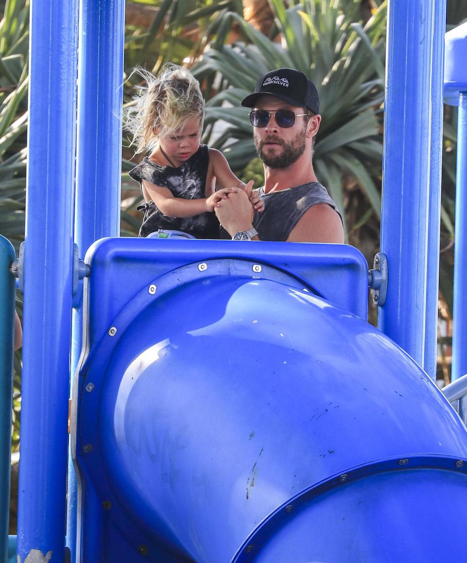 Hot dad alert: Chris Hemsworth and twins enjoy a boy's day out