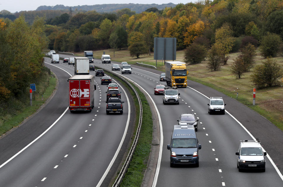 <em>Closed – overnight closures will be in place on the M26 for the work to be carried out (Picture: PA)</em>