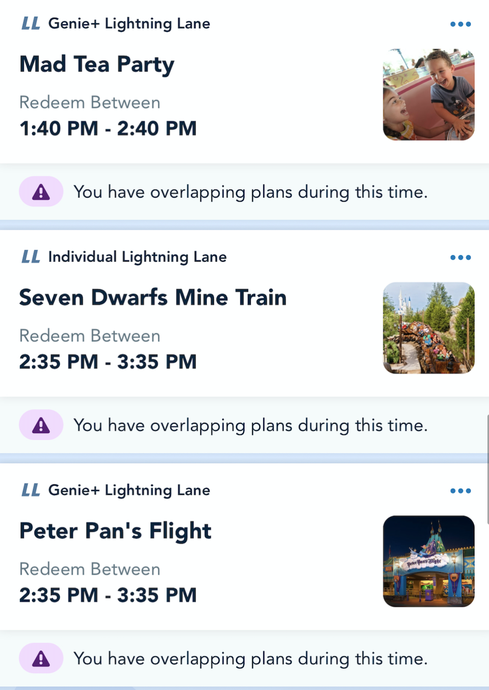 Because Genie+ and Individual Lightning Lanes are purchased separately, it's possible to have overlapping plans. Stacking also allows guests to book more than one Genie+ reservation at time, but it requires a little strategy and patience.