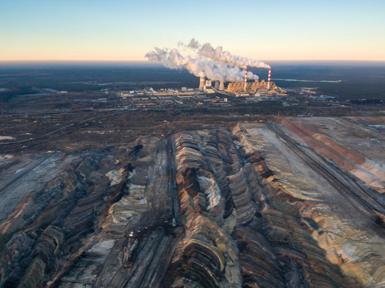 The huge open-cast coal mine and power station at Belchatow, in Poland (Getty)