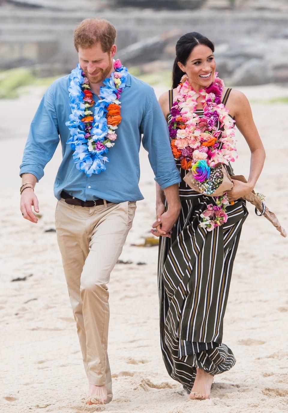 Harry and Meghan's Barefoot Beach Walk, 2018