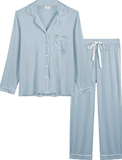 24) Button Down Long Sleeve PJ Set