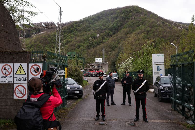 Aftermath of a blast at Enel hydroelectric power plant in Bargi