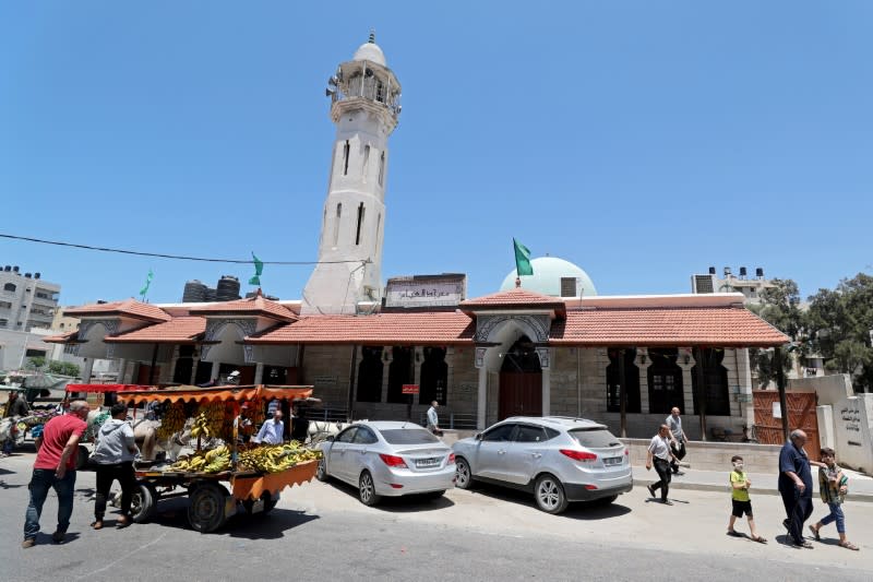 Mosques reopen as Palestinians ease COVID-19 restrictions, in Gaza City