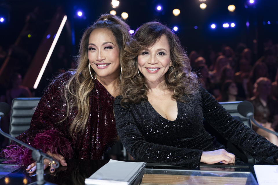 Rosie Perez (right) sat at the table as a guest judge alongside longtime judge Carrie Ann Inaba. (Christopher Willard/Disney)